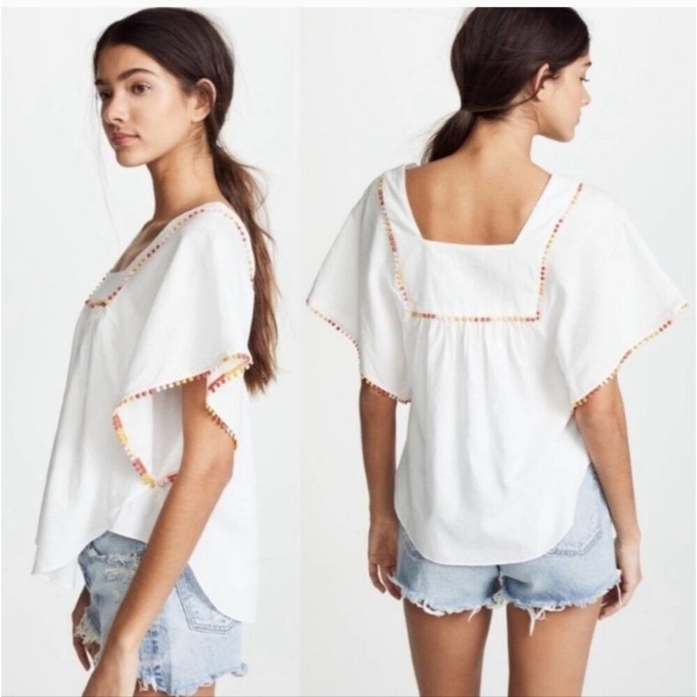 Madewell PomPom Butterfly Top Size M
